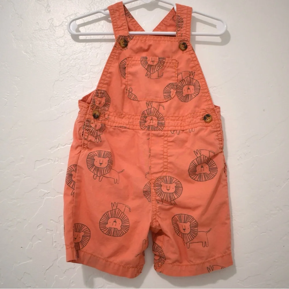 Carter’s Lion Print Overall Shorts 18M | Cute Lions